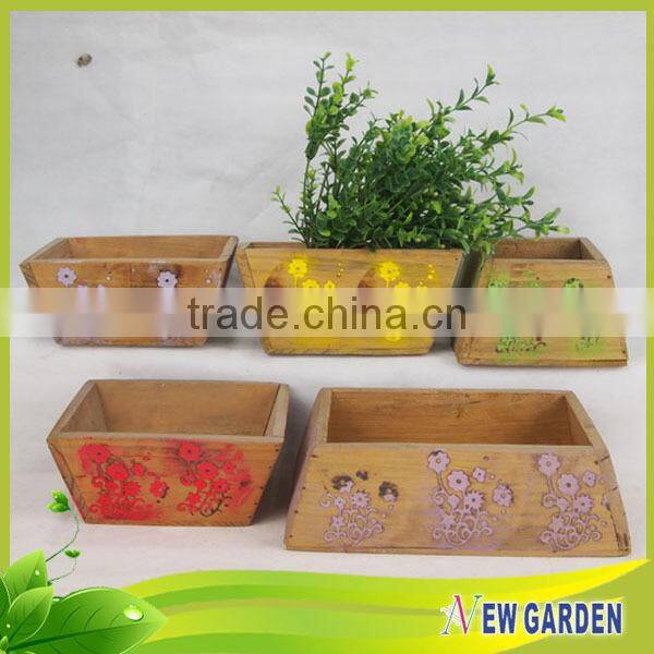 Hand Carved High Quality Promotional Decoration Antique Wooden Vases