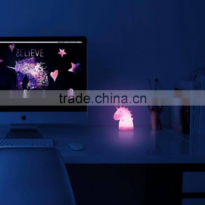 2017 Ins New Arrival LED Unicorn Night Light Small Light For Decoration and Gift