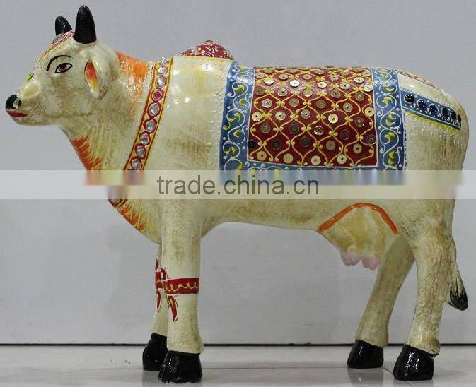 Antique color paint Resin Decorative Cow