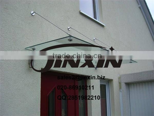 JINXIN entrance awning cable connector Stainless steel modern glass canopy