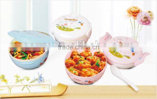 Plastic small round double lunch boxes/Insulation boxes