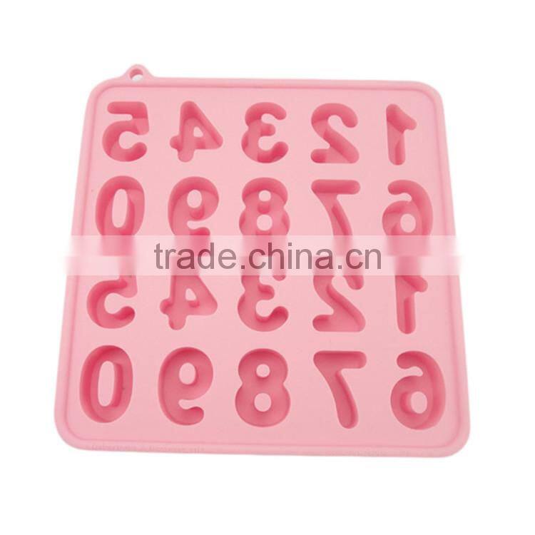 cute 0-9 Arabic numeral shaped bpa free silicone ice tray