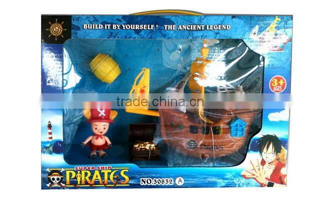 popular cartoon pirate PE latest action figure with 6P EN71