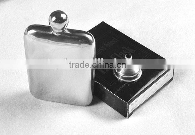 2016 outdoor new hip flask 6oz mini stainless steel hip flask round medium