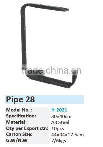 Sturdy black powder coated metal steel pipe hook wall hook