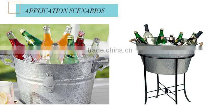 17 inch iron galvanized garden ice water bucket champagne ice bucket