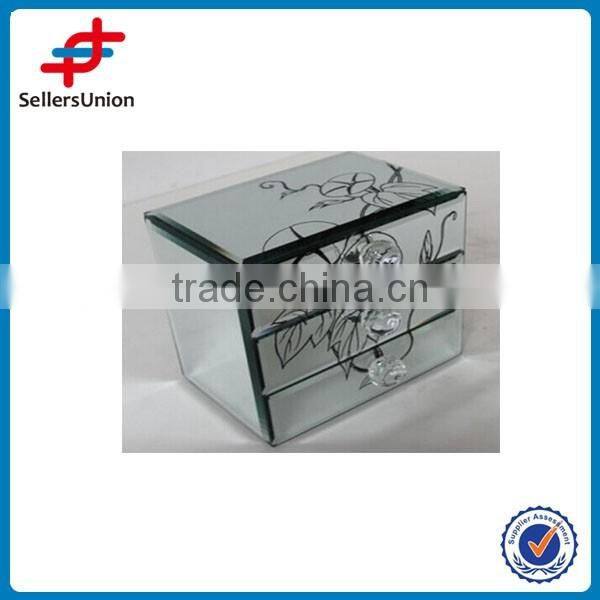 glass and velvet jewelry box