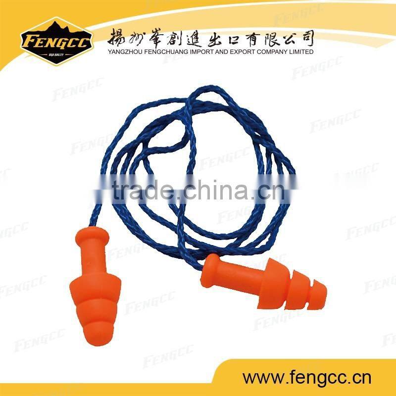 Promotion orange color CE certificate ear safety protection Rectangle PU foam earplugs with string