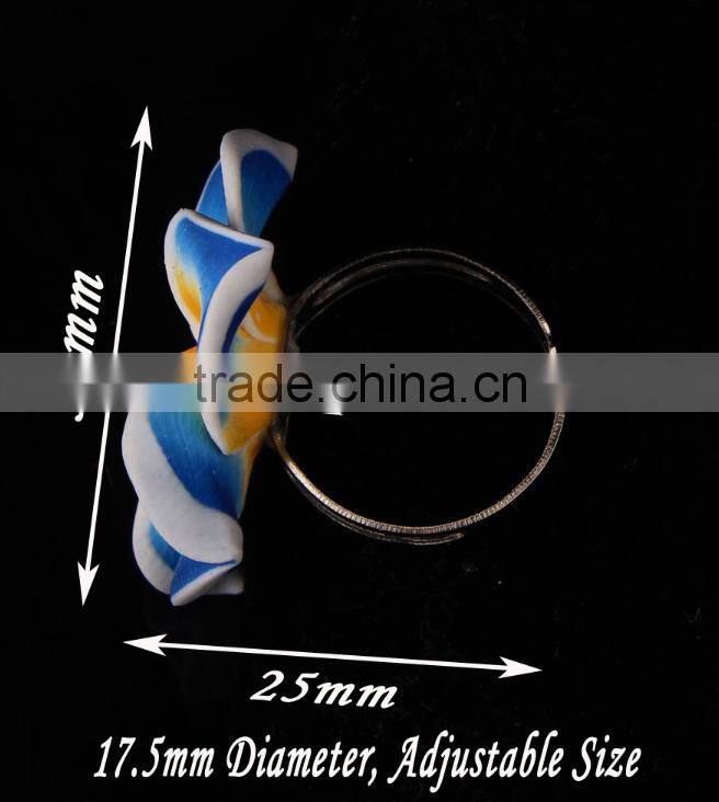 fashion jewelry Hawaiian plumeria Flower polymer clay rings for Women