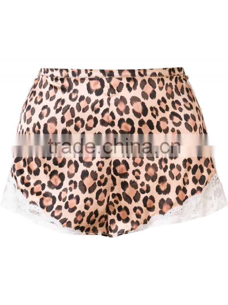 Women Fashion Leopard Print Ladies Sexy Lace Tap Shorts Pants Wholesale Custom Apparel Clothing Made in China