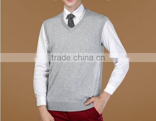 2016 New Autumn Winter Warm Cashmere Sweater Vest Men Classic Sleeveless Wool Solid Color Jersey Casual V-Neck Pullover