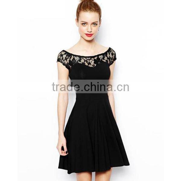 HD-D279 Wholesale fashion women lace dress/ladies casual dress