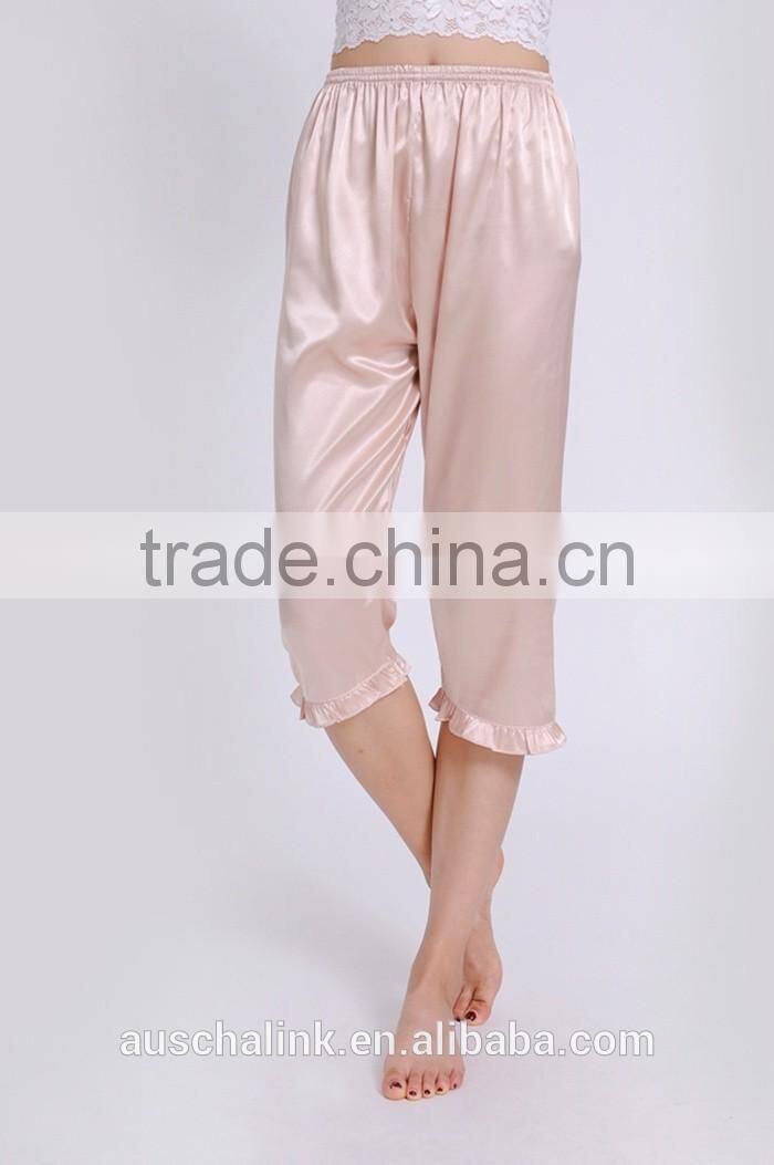 hot sale women silk sleep pants comfortabe soft pajamas pants