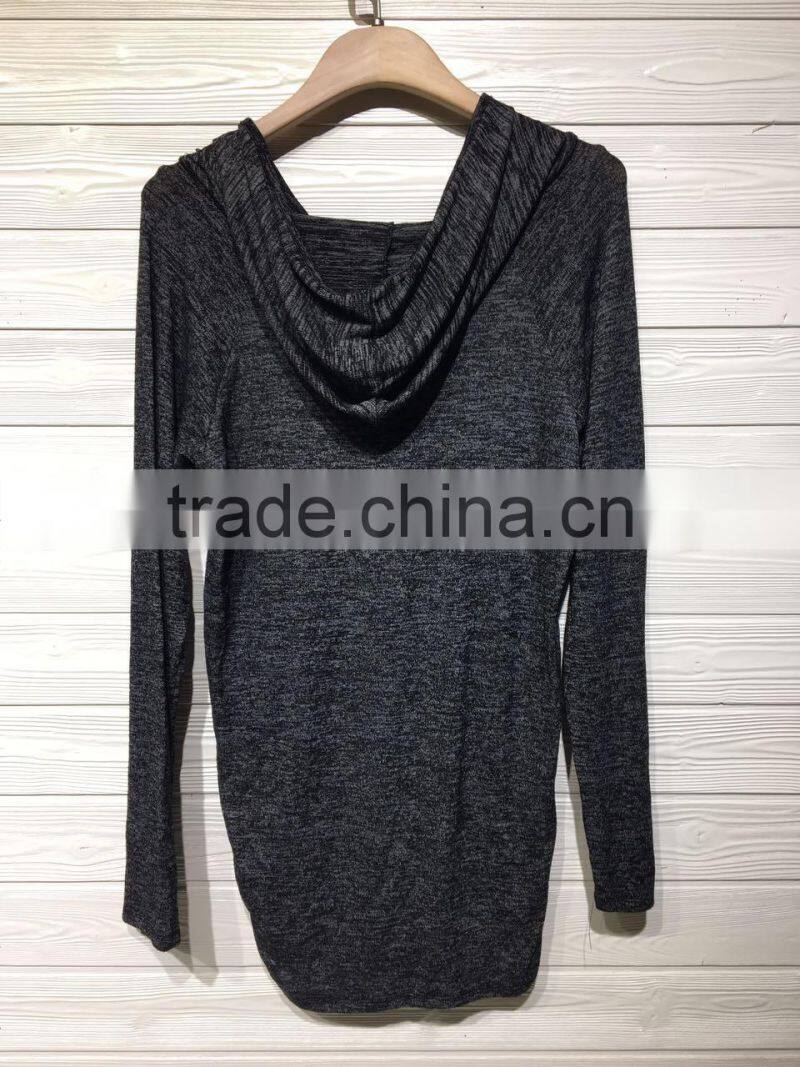 GZY latest shirt designs for women knit hooded shirt stock lot