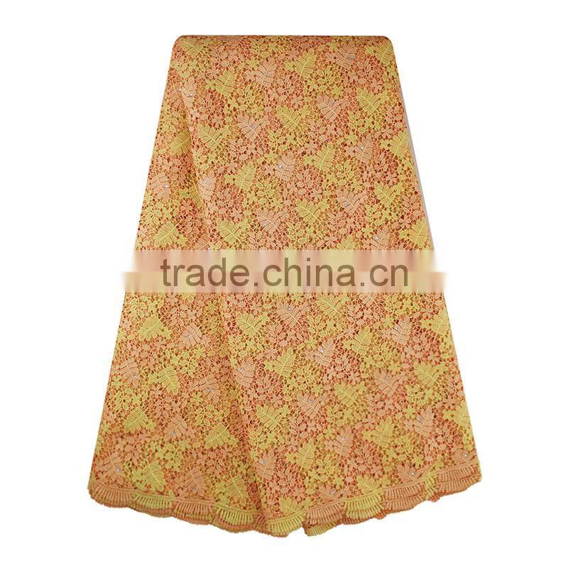 2017 Nigeria Asoebi Dress Fabrics Multi-color African Guipure Cord Lace