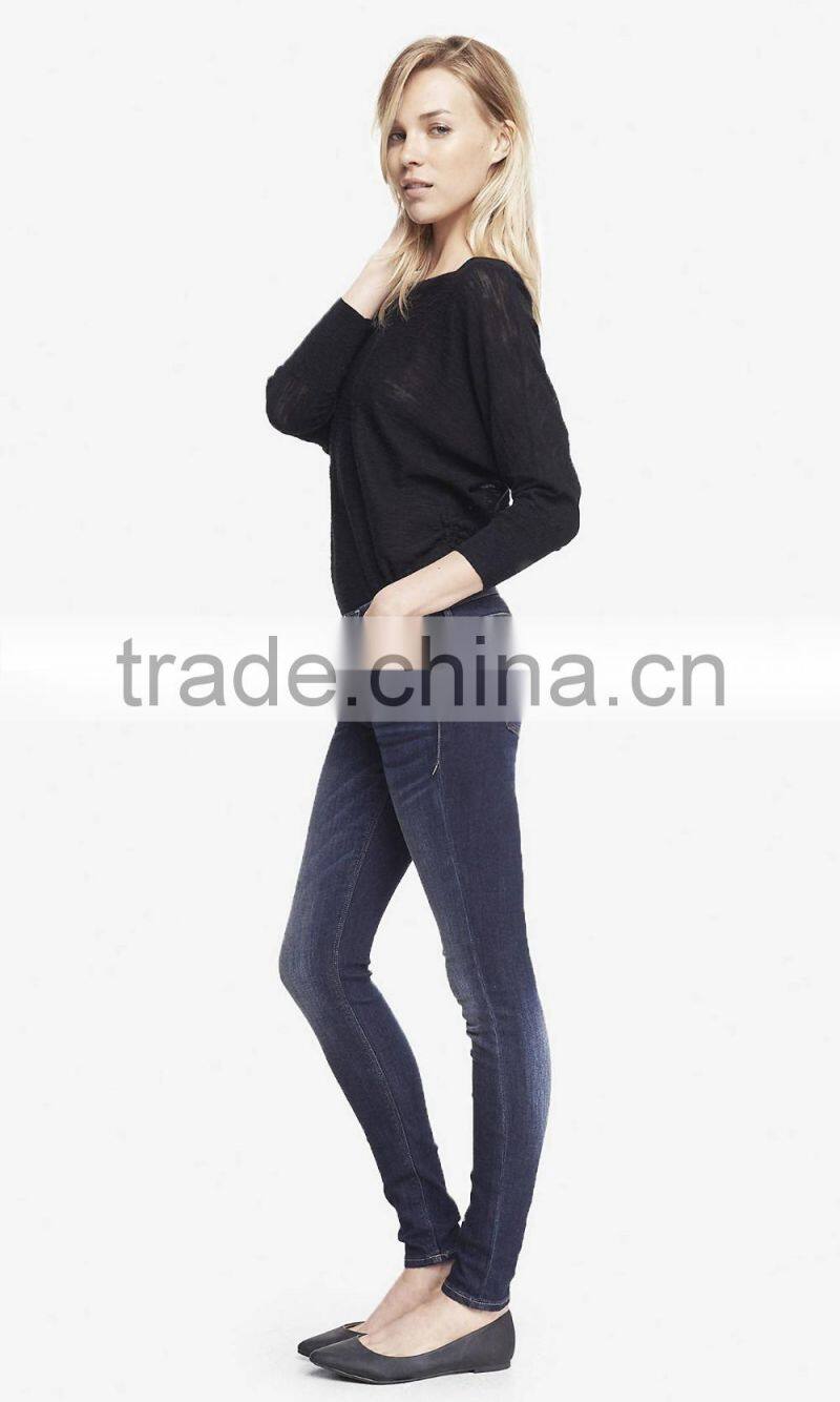 Wholesale ladies tight jeans top design