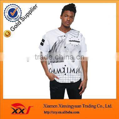 New Design hawaiian Custom Short Sleeve Baseball shirt for men