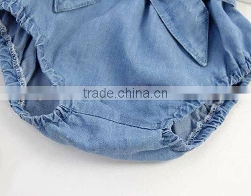 Blue denim bloomer baby diaper cover size for newborn to 24 month