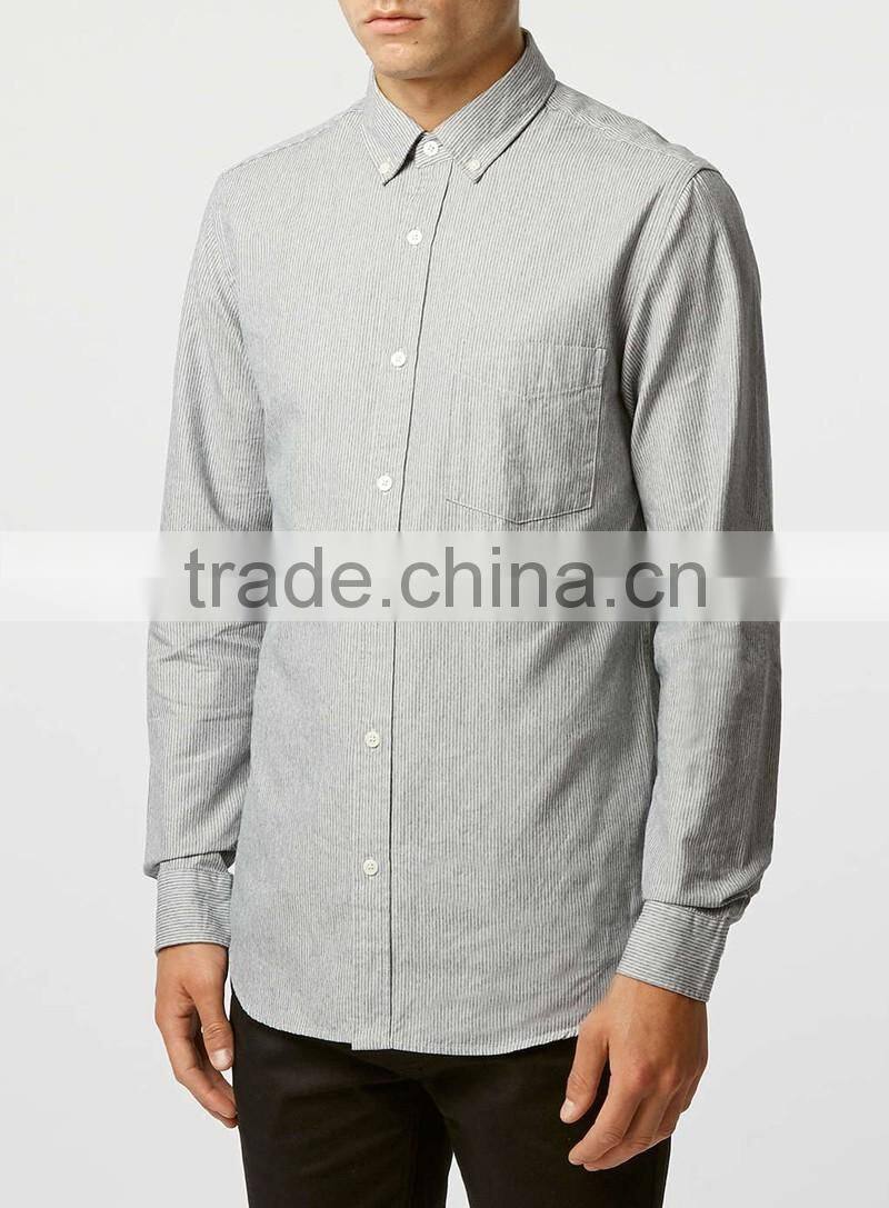 stripe slim fit long sleeve dress shirt with collar button