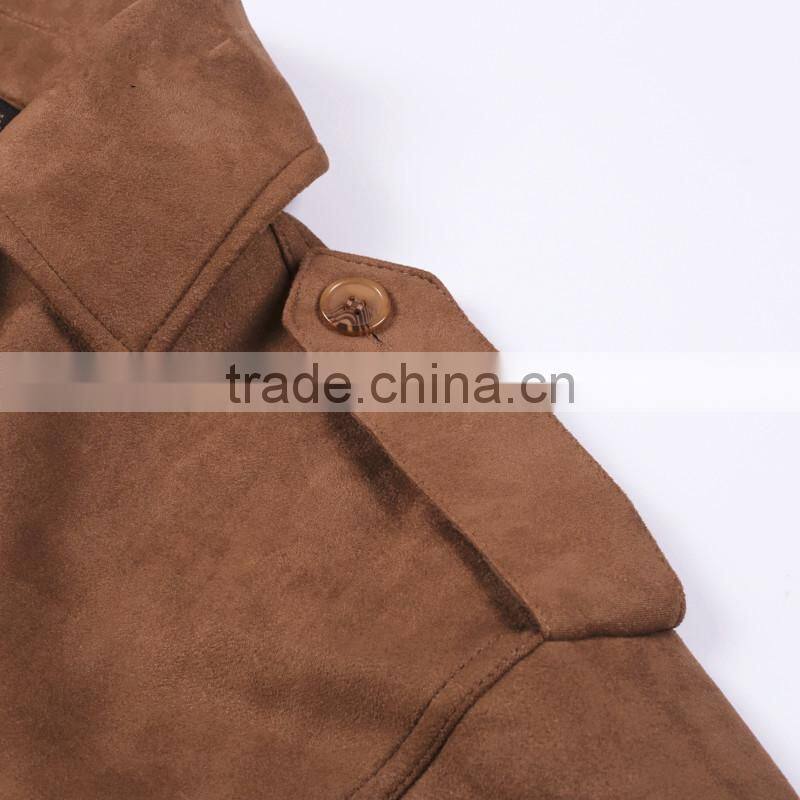 Basic Suede Fabric Jacket Coat 2017 Vintage Pocket Motorcycle Jacket Short Autumn Winter Jacket