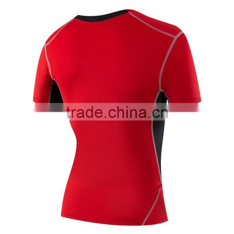 Fitness Muscle Men's Stretch Fabric Sports Gym T-shirt Running Training Workout T Shirt