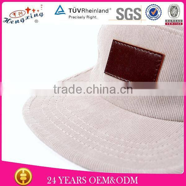 Plain Design Your Own Custom 5 Panel Caps With Leather Patch