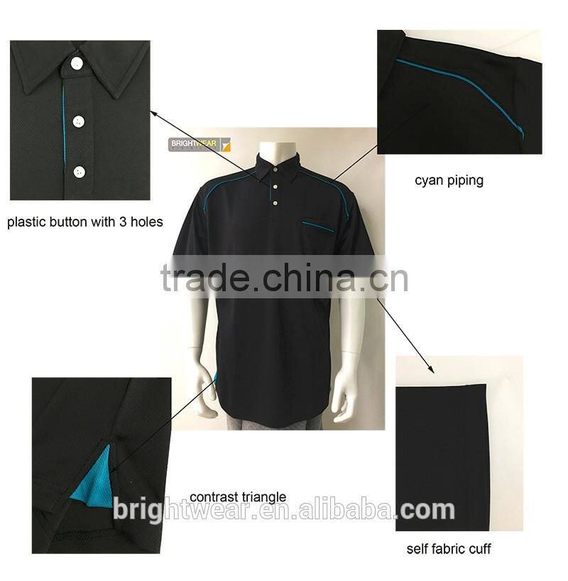 Hot sale 100% polyester contrast color short sleeve workwear polo shirt