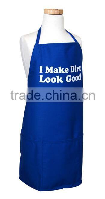OEM High Quality Blue Cooking Apron Design Your Logo Printed