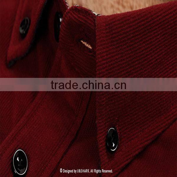 2016 new thick warm mens heavy cotton corduroy shirt