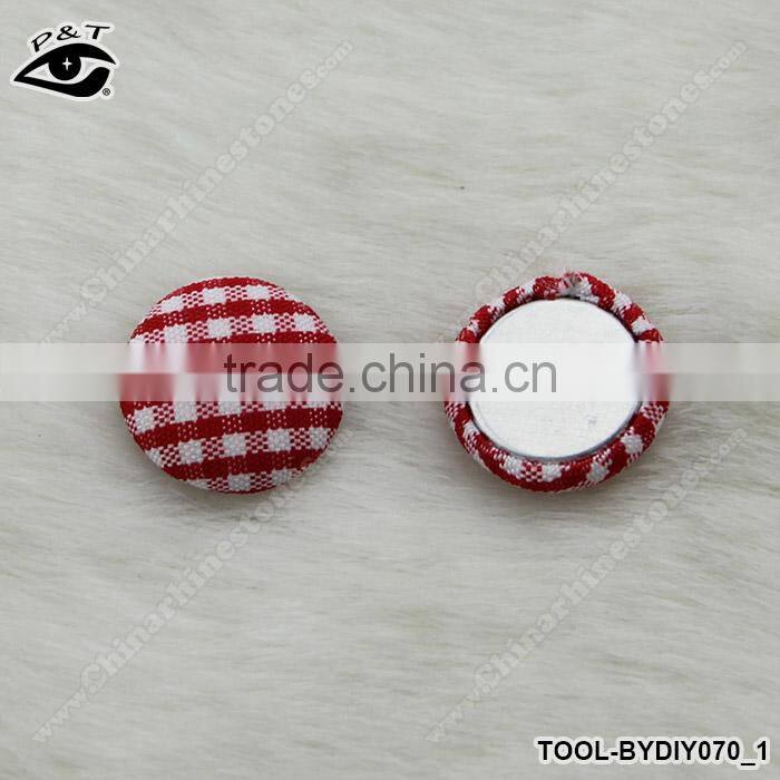 15MM Grid Pattern Button Flat back covered Checks Button Mixed colors For DIY Craft Notebook Jewelry