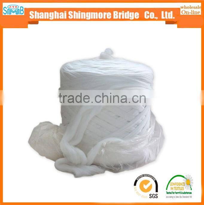 Alibaba gold supplier Shanghai Shingmore Bridge hot wholesale polyester tops yarn for spun yarn in low price
