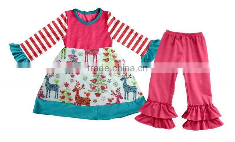 Printed with a beautiful pattern with the girl's dream of the same beautiful and generous cotton princess Christmas dress