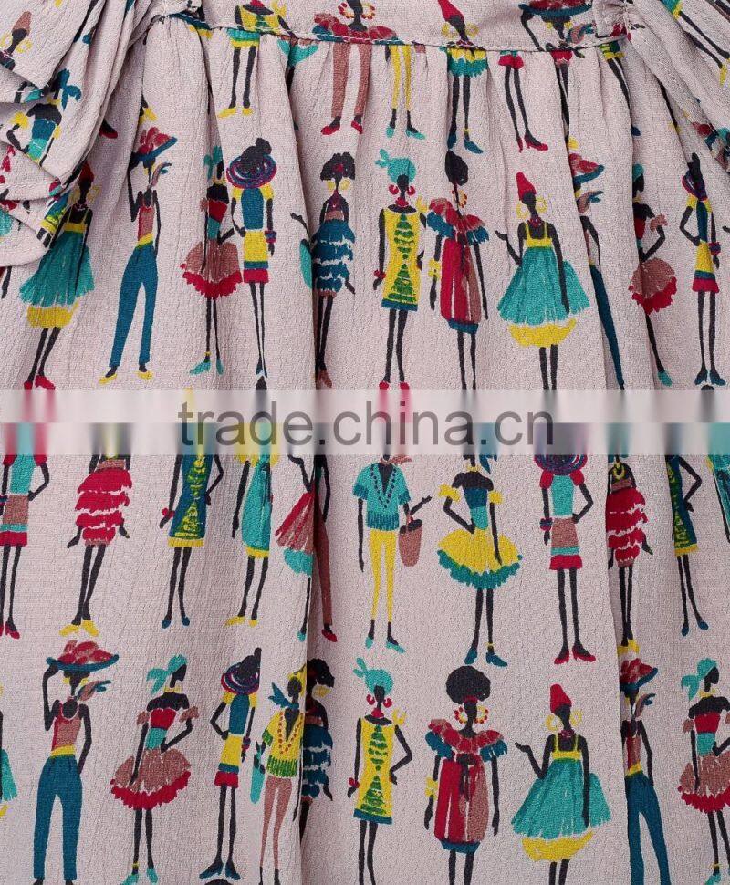 Wholesale children clothes girls dress fashion printed new design baby girls dress