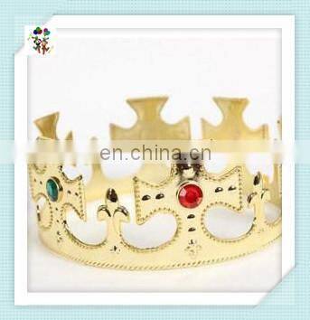 Cheap Plastic Party Fancy Dress Golden King and Queen Crowns HPC-0799