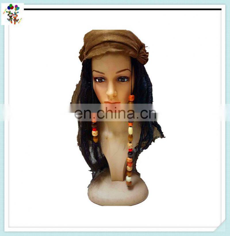 Caribbean Pirate Scarf Beaded Halloween Party Wigs HPC-0028