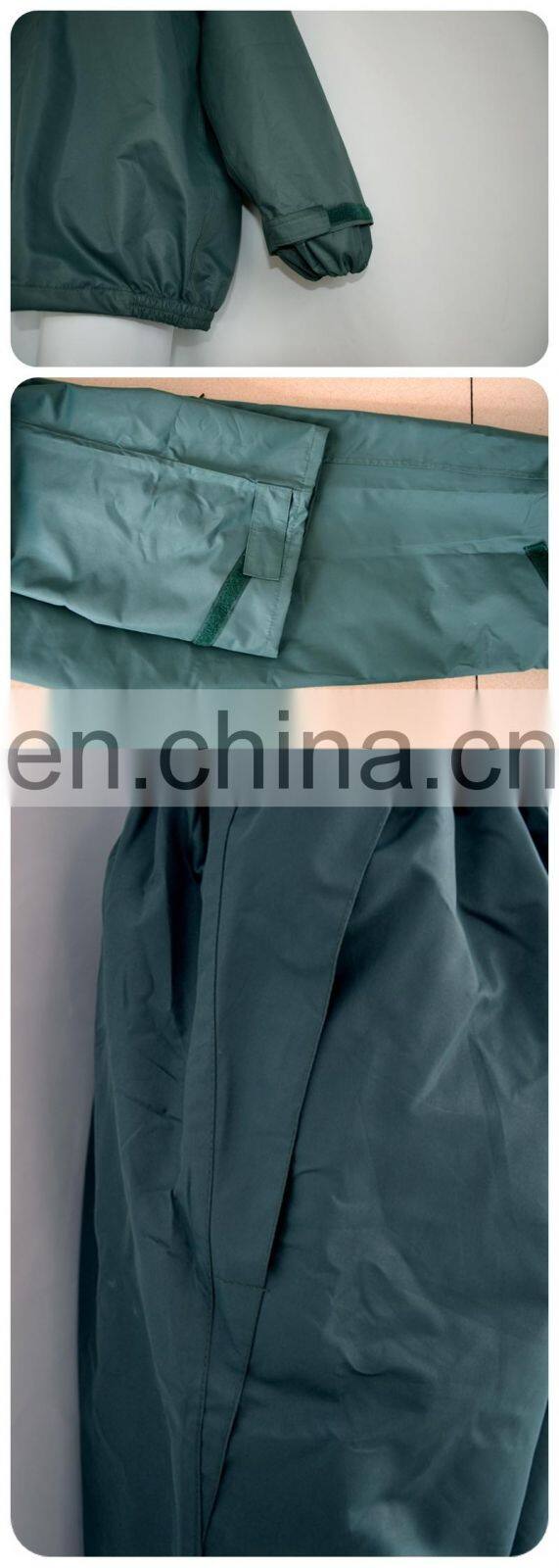 raincoat factory OEM top grade rain jackets with trousers