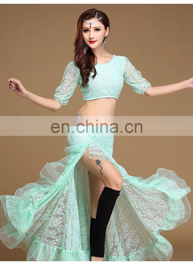 T-5147 Hot lace egyptian belly dance sexy costume top and skirt set