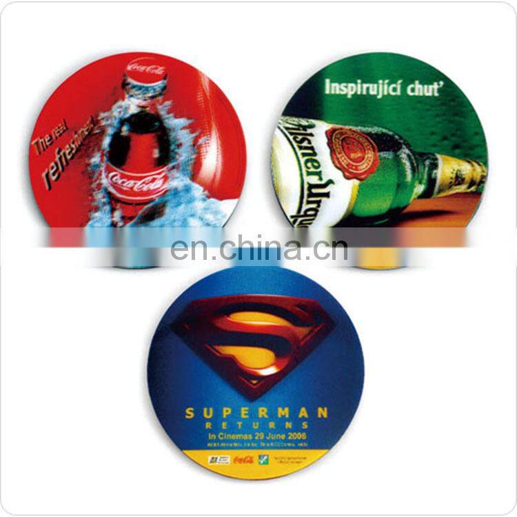 Wholesale round heat resistant silicone beer coaster with printing logo