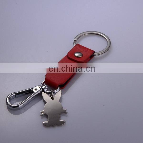 PRINT LOGO CUSTOM GIFT TAG RABBIT LEATHER KEYCHAIN