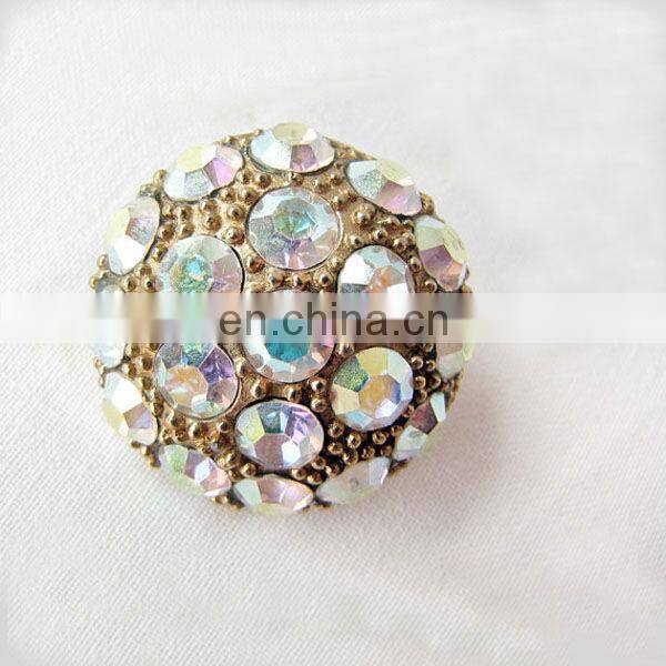 Trendy wholesale rhinestone antique silver button