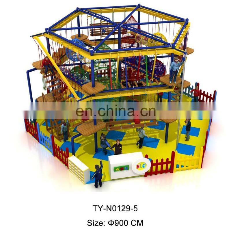 High Quality Children Ropes Courses Adventure Popular adventure outdoor wooden climbing frame for sale