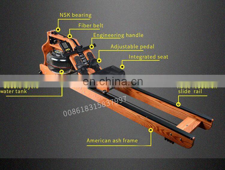 High quality commercial adjustable resistance water rowing machine / water rower