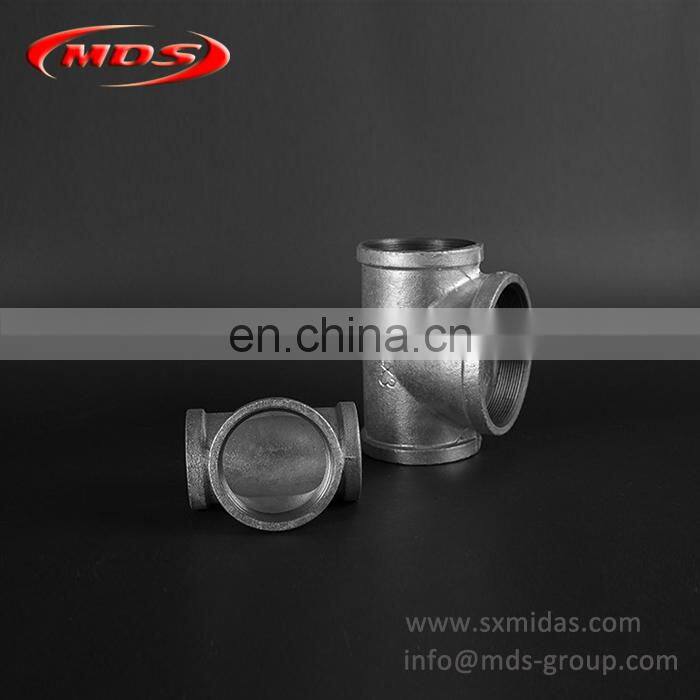 black malleable cast iron pipe fitting banded side outlet tee