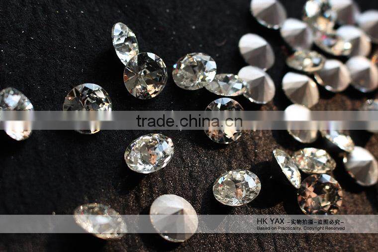 X0701 Point back glass stone shape, wholesale chaton rhinestones,high quality shape point rhinestone