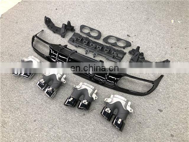 FOR BENZ C Class coupe change to C43 AMG DIFFUSER WITH EXHAUST PIPES