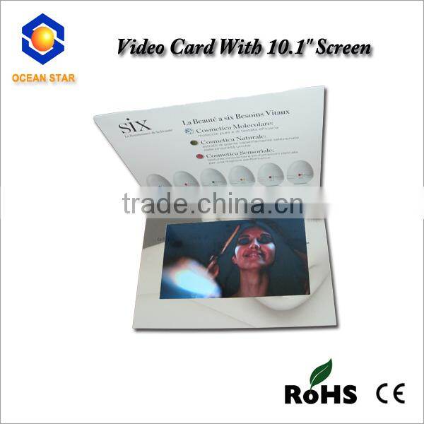 10.1inch lcd video greeting card lcd video business brochure