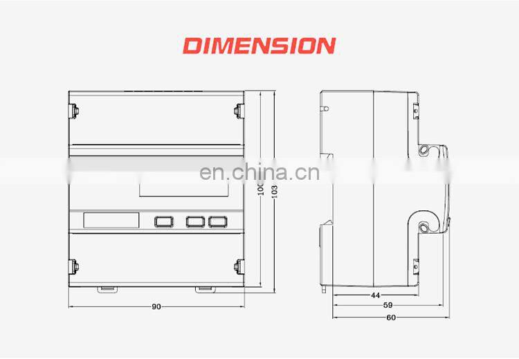 EM535-Mb 3*230/400V 5(65)A three phase electronic energy meter digital