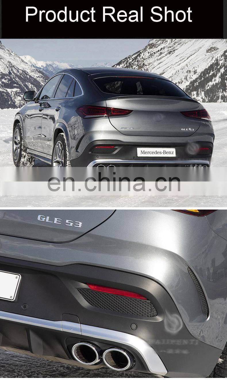 Runde PP Material Body Parts Rear Lip Exhaust For Mercedes-Benz GLE 54 400 Coupe Modified AMG Style rear lip exhaust