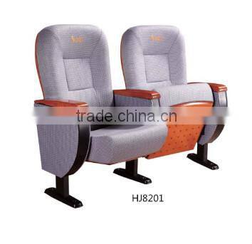 Durable hall chair auditorium seat design with writing tablet HJ8201-E