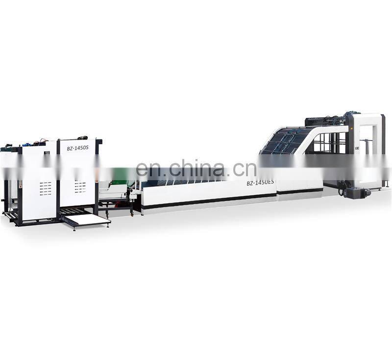 BZ1650ES 3PLY 5PLY automatic flute corrugated carton to cardboard paper Laminating mounting machine with stacker